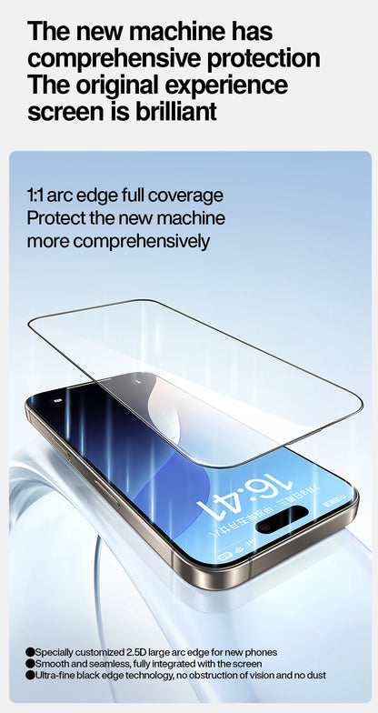SmartDevil Dust-free Box Screen Protector for iPhone 16 Pro Max 15 14 HD Clear Tempered Glass Film Anti-fingerprint