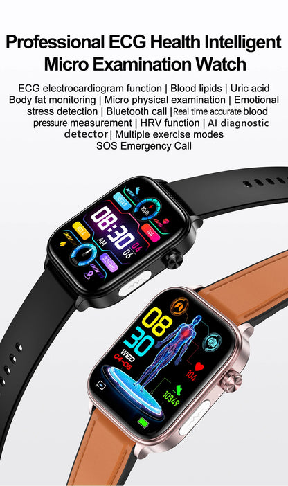 AI Diagnostic Detector Smart Watch Women Blood Lipid and Uric Acid Body Composition Test Women Menstrual Health Tracker 2025 New