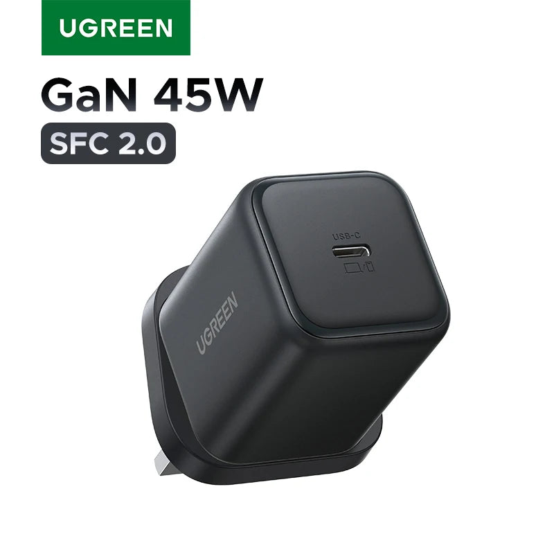 UGREEN 45W GaN Charger PD3.0 Fast Charger PPS QC3.0 Quick Charge For Samsung S25 S24 Ultra iPhone 17 16 15 Pro Max iPad Tablet
