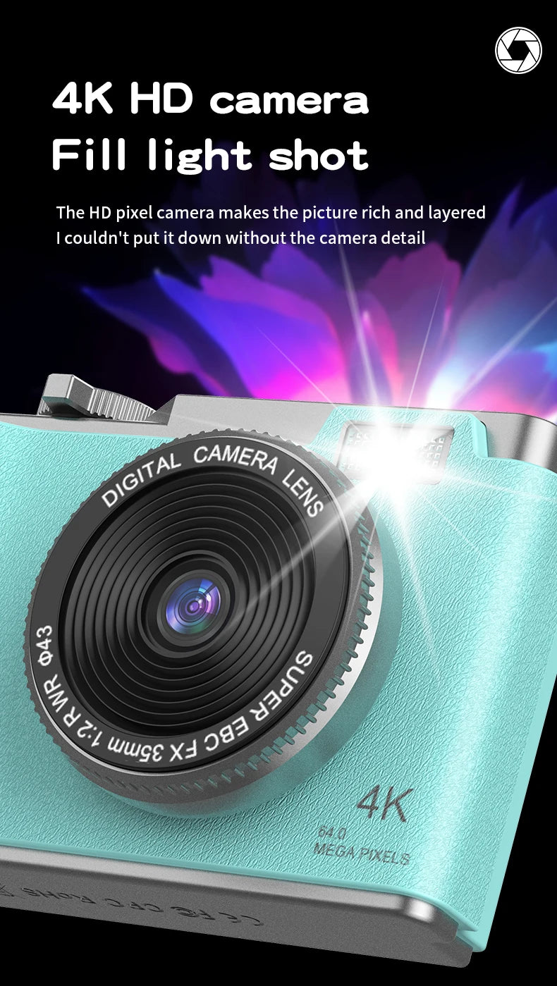 Kid Digital Camera for Children Camcorder Rechargeable Cameras Vlogging Camera 2.4" Rechargeable for Kid Beginner Photography - Universal Market