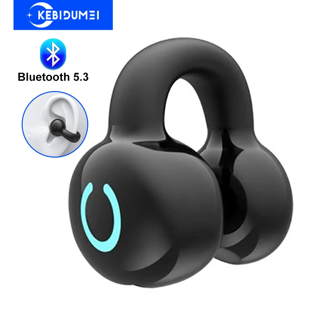 Bluetooth 5.3 Earphone Ear Clip Headphones TWS Wireless Headset HiFi Stereo Noise Reduction Earbud for Xiaomi iPhone Samsung - Universal Market