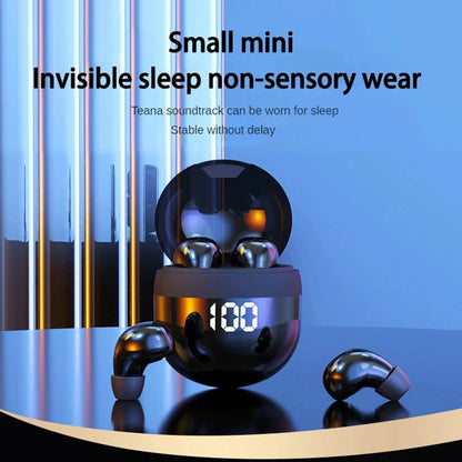 Mini SK18 Invisible Headphones Wireless Bluetooth 5.3 Headphones Bass Sleeping Headphones with Microphone Noise Cancellation HD - Universal Market
