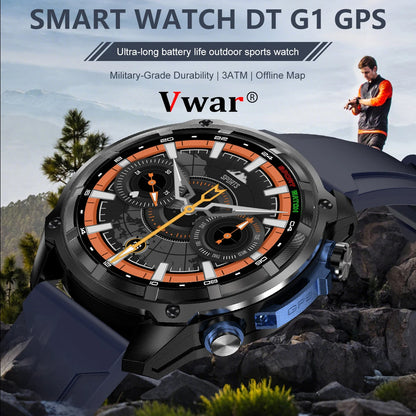2025 NEW GPS Smart Watch with Offline Map 30m Waterproof 860mAh Big Battery Military Smartwatch Men 4GB Storage Video Player