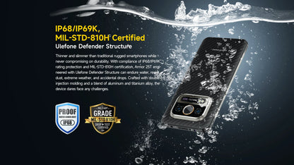 Ulefone Armor 25T 4G Rugged Phone Android 14 33W 50MP+64MP Night Camera NFC Waterproof Smartphone 6.78" 120Hz  256GB ROM  Global