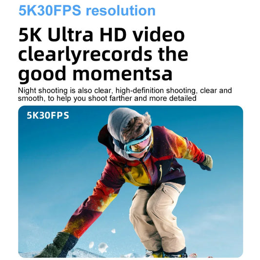 5K HD Outdoor Sports Camera Video Recording Action Shoot Stabilization Underwater Waterproof Photography Cam CarDriving Recorder