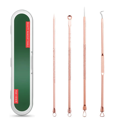 Acne Needle Remove Blackhead Blemish Pimple Comedone 4pcs/Set Double-ended Stainless Steel Facial Cleaning Skin Care