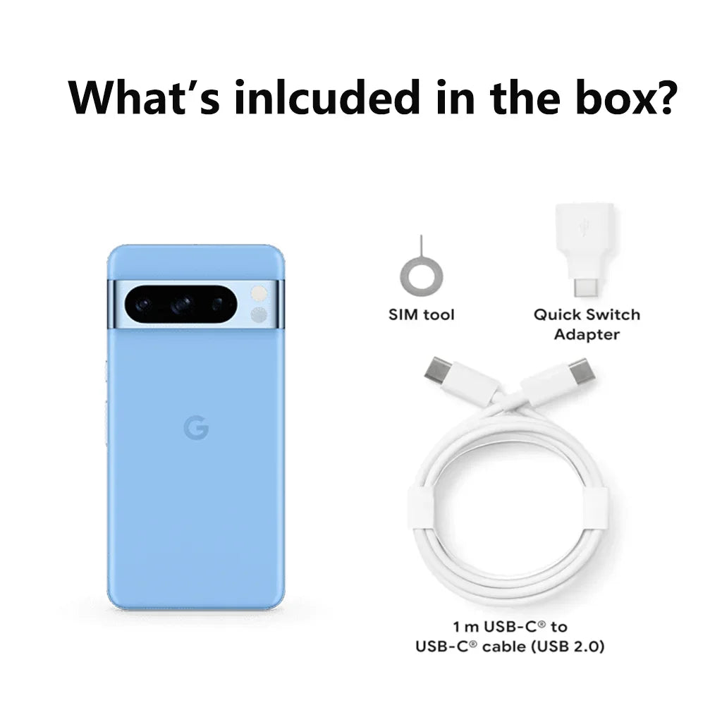 Google Pixel 8 Pro Brand New & Original Tensor G3 6.7 inches 1TB 50MP & 48 MP OLED 120HZ Nano-SIM and eSIM 5050 mAh 5G