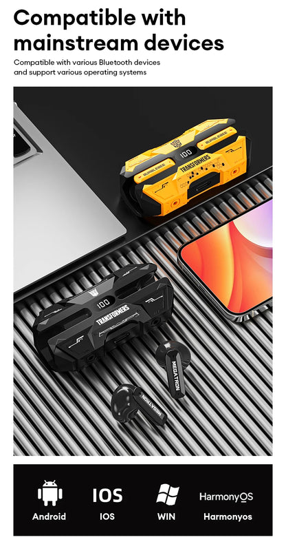 Choice TRANSFORMERS TF-T51 Bluetooth 5.4 TWS Earphones Low Latency Gaming Earbuds Long Endurance HiFi Music Headphones With mic - Universal Market
