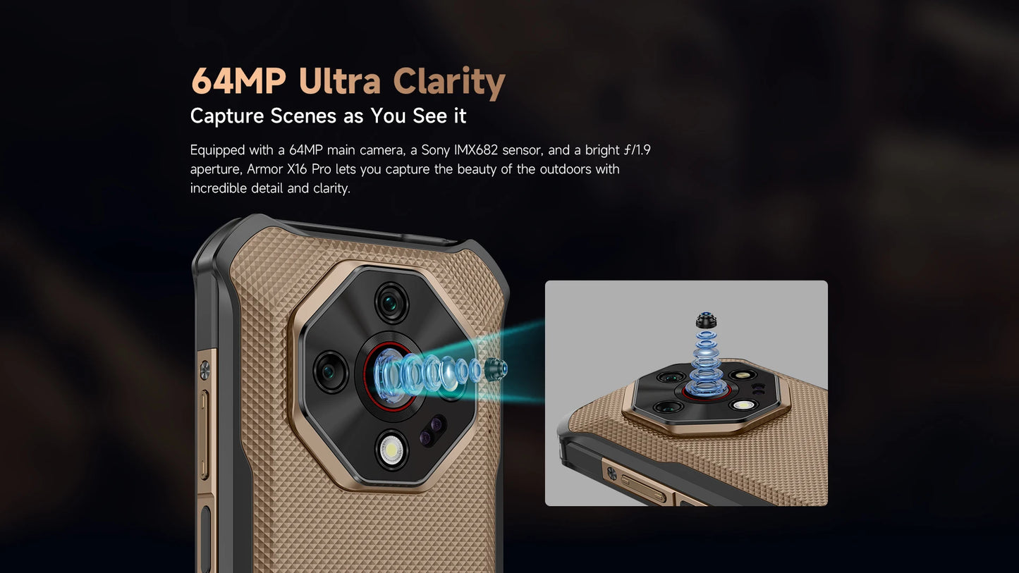【World Premiere】Ulefone Armor X16 Pro 5G Rugged Phone 10360mAh Battery 256GB ROM NFC Android Smartphone with Google Gemini