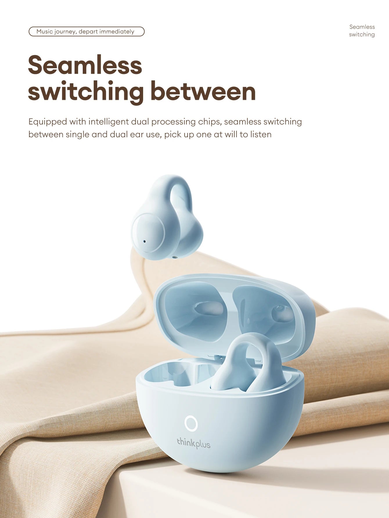 Lenovo LP25 OWS Bluetooth 5.4 Wireless Earphone Long Battery Life Headset Noise Canceling Gaming Headphones HIFI Stereo With Mic - Universal Market