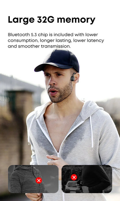 Xiaomi Bone Conduction Earphone IPX8 Wireless Open Headset Bluetooth 5.3 Swimming Bluetooth Headphones 32GB MP3 Sports Earbuds - Universal Market
