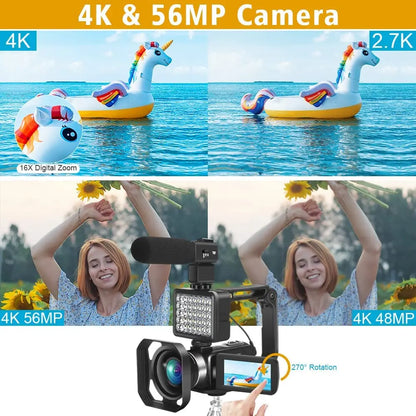 Full HD Video Camera Vlogging Camcorder For Youtube Live Stream WIFI Webcam Night Vision 4K 16X Zoom Photography Digital Cameras