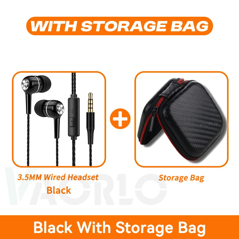 3.5mm Wired Earphone In Ear Headset HIFI Heavy Bass Earbuds Monitor Sports Headset Stereo Music Gaming Headphone With Microphone - Universal Market