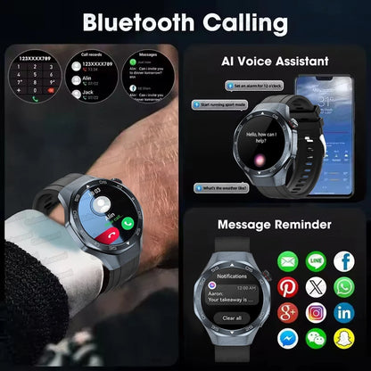 2025New Upgraded Outdoor Sport GPS Smart Watch Men 1.53" HD AMOLED Screen GPS track Heart Rate Bluetooth Call Compass SmartWatch