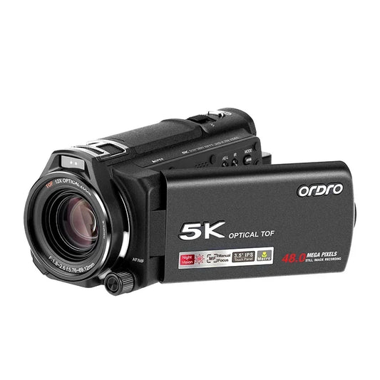 Professional 4K Digital Camcorder 12X Optical Zoom Lens 3.5"Touch Screen,for Live Streaming,YouTube Vlogging,Travel Photography - Universal Market