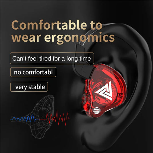 Original QKZ AK6 Copper Driver HiFi Wired Earphone 3.5MM Race Sport Headphone Bass Stereo Headset Music Earbuds In Ear With Mic - Universal Market