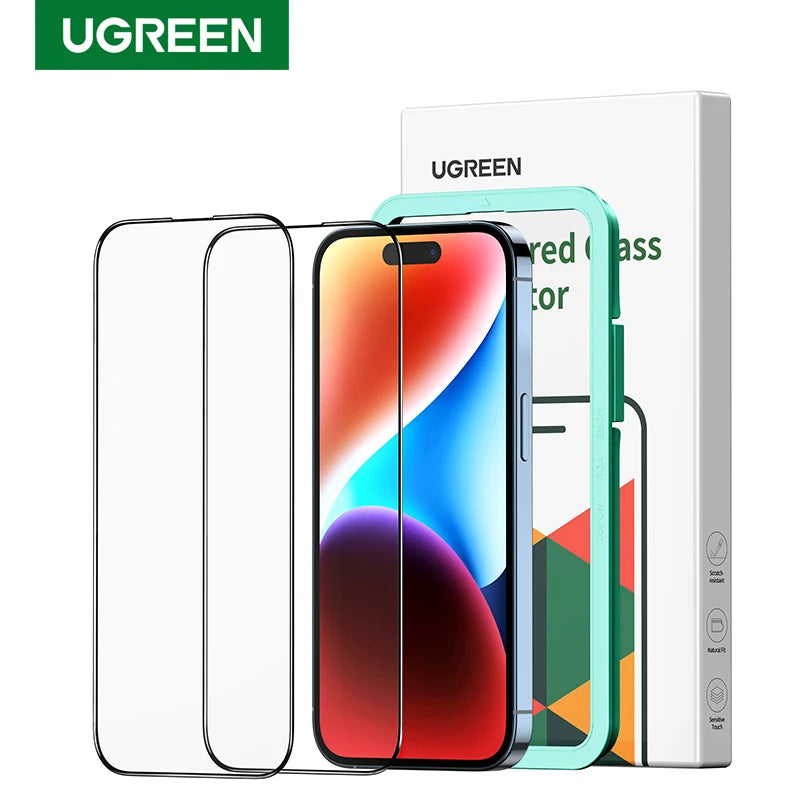 UGREEN for iPhone 15 11 12 13 14 Pro Max Glass Screen Protector for iPhone 14 Plus Tempered Glass for iPhone XR Glass 9D Films