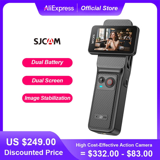 SJCAM C400 4K 30fps Dual Screen Action Camera with 90 Degree Flip Touch Screen 6 Axis Gyro Stabilization Long Battery Life - Universal Market