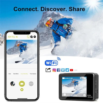 Action Camera 4K bicycle camera Electronic Stabilizer Action cam WiFi 4k Sport camera Helmet Video Recording Cameras for go pro