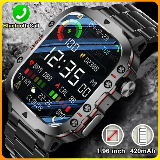2025 Outdoor Smart Watch Men 2.01" Screen 3ATM Waterproof Watches Bluetooth Call Ai Voice Sport Smartwatch For Android IOS Phone