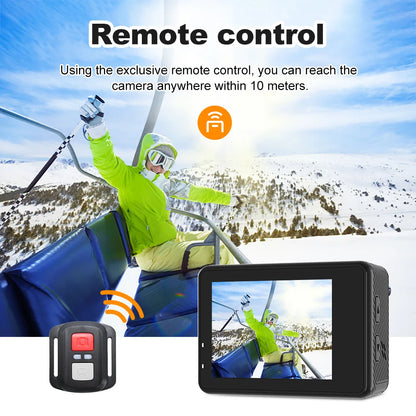 Ourlife 5K Action Camera 4K60FPS 2.0 Inch Touch Screen WiFi 170° Wide Angle 30M Waterproof Bicycle Motorcycles Sports Cameras
