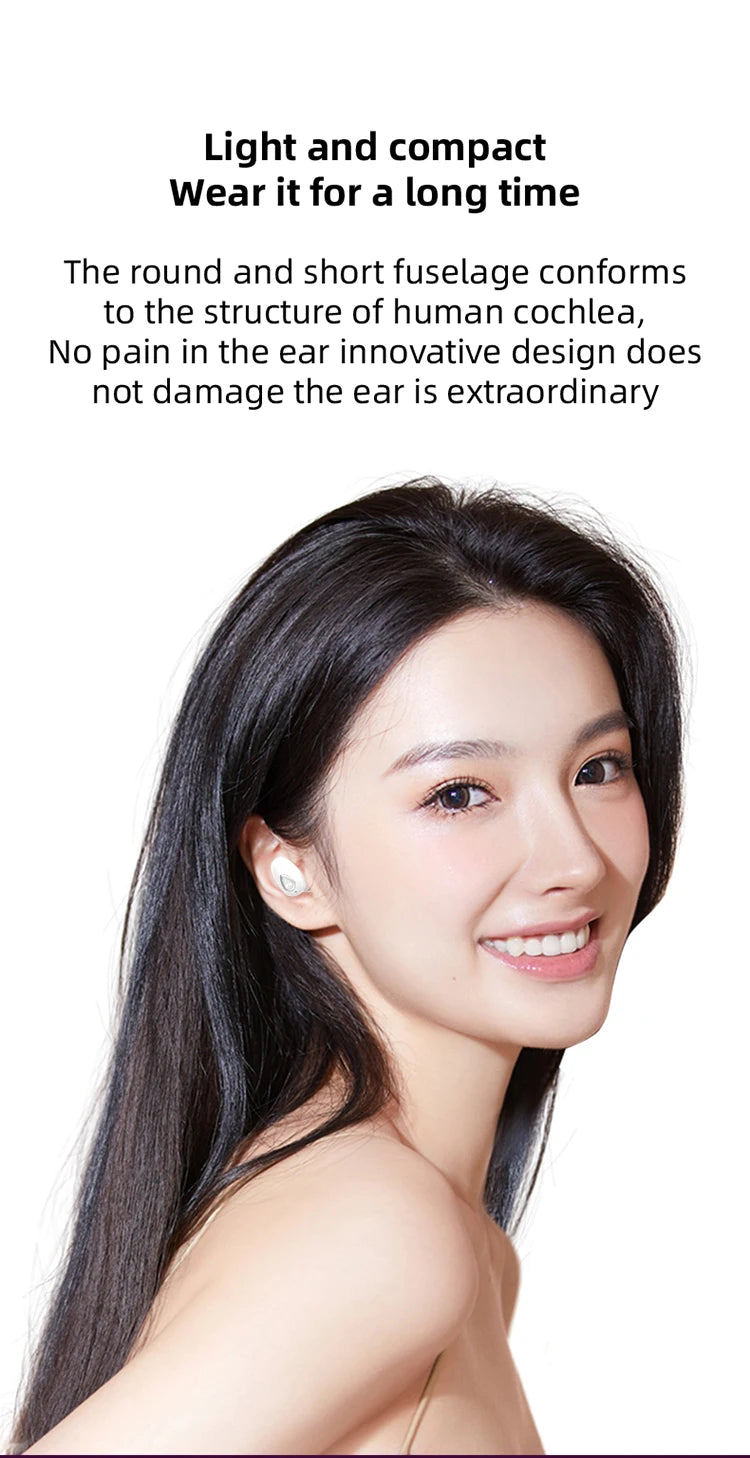 Mini Invisible Earphones Bluetooth 5.0 Wireless Headphones Hands Free Sports In-Ear Earbuds HiFi Music Gaming Headset with Mic - Universal Market
