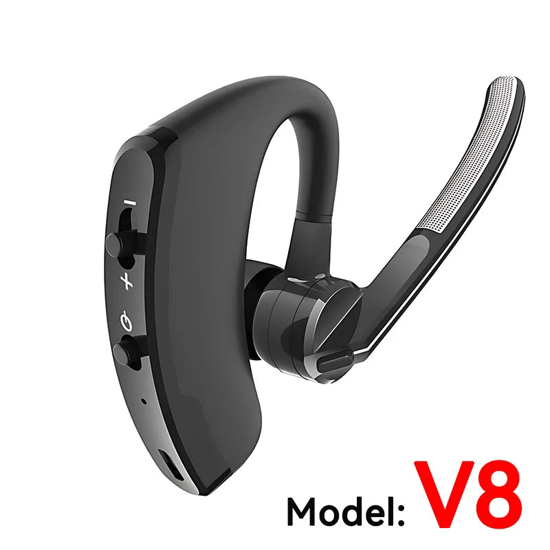 New V8 Wireless Bluetooth Single Earphone With HD Mic Stereo Headset Handsfree Call Business Headphone For Sports Driving Travel - Universal Market