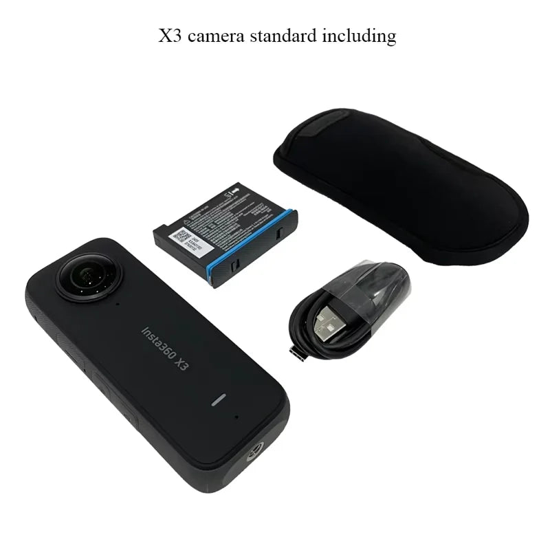 Insta360 X3 - Waterproof 360 Action Camera with 1/2" 48MP Sensors, 5.7K 360 Active HDR Video, 72MP 360 Photo, 4K Single-Lens