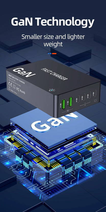 990W USB C GaN Charger 300W PD 3.3 PPS QC4.0 Multiport Fast Charging Station For Laptop iPhone 15 16 Samsung Macbook Pro Tablet