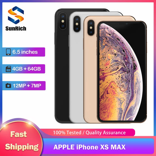 Apple iPhone XS Max 6.5" RAM 4GB ROM 64GB 256GB Mobile phone Hexa Core IOS A12 NFC LTE 4G  Original iphone xs max cellphone - Universal Market