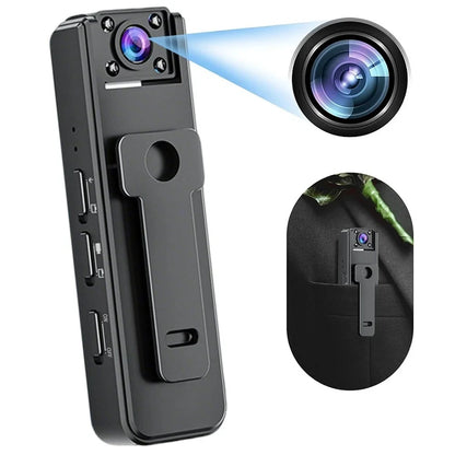Mini Camera HD 1080P Micro Recorder Wide Angle Bodycam Worn Police Cam Snapshot Loop Recording Camcorder 180° Rotating - Universal Market
