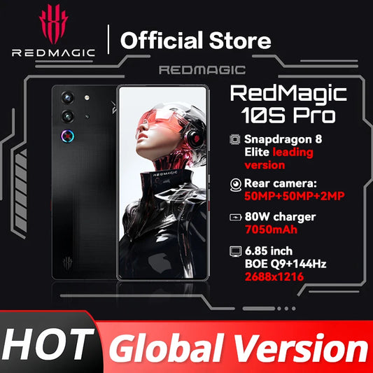 World Premier Global Version RedMagic 10s Pro 5G Gaming Phone 6.85"Snapdragon 8 Elite Leading version 7050mAh 80W  144Hz  NFC