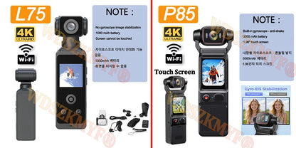 Real 4K Touchscreen Pocket Camera WIFI Outdoor DV 180°Rotatable UHD Anti-shake Bodycam Sports Action Portable Security Recorder