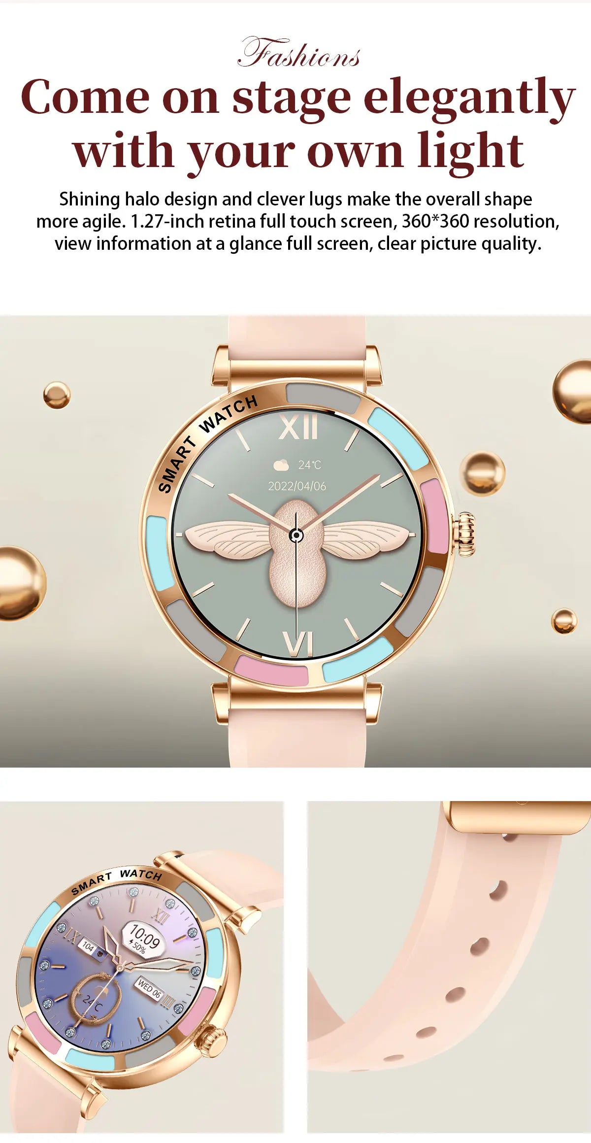 Time Owner Smart Watch 2025 Woman Bluetooth Call Watch Health Monitoring AI Voice Exercise Fitness Tracker Ladies smartwatch