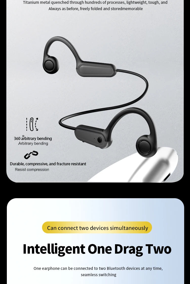 Xiaomi Mijia Bone Conduction Earphones Bluetooth 5.3 Sports Wireless Headphones Ear Hook Waterproof Headset for Running Driving - Universal Market