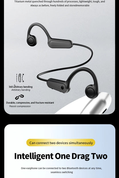 Xiaomi Mijia Bone Conduction Earphones Bluetooth 5.3 Sports Wireless Headphones Ear Hook Waterproof Headset for Running Driving - Universal Market