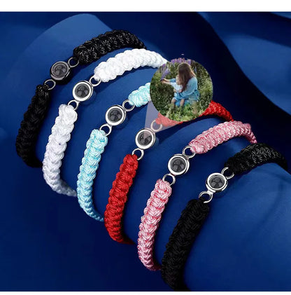 NEW Custom Photo Bracelet with Photo Projection Hand Woven Personalized Photo Projection Bracelet Memory Bracelet Photo - Universal Market