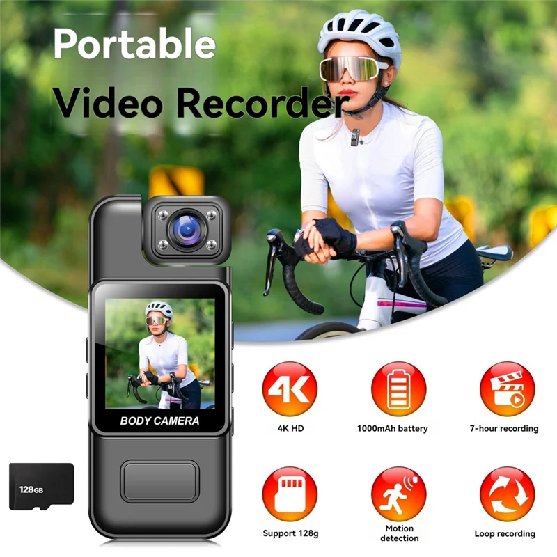 Wifi Mini Camera 4K HD Digital Video Recorder 180° Rotatable Lens Portable Action Camera Recorder 128G