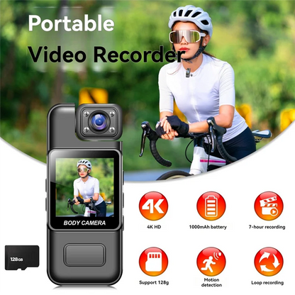 Wifi Mini Camera 4K HD Digital Video Recorder 180° Rotatable Lens Portable Action Camera Recorder 128G