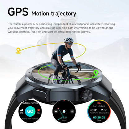 2025New Upgraded Outdoor Sport GPS Smart Watch Men 1.53" HD AMOLED Screen GPS track Heart Rate Bluetooth Call Compass SmartWatch