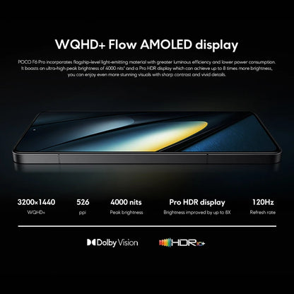 POCO F6 Pro Global Version Snapdragon® 8 Gen 2 Smartphone 120W HyperCharge 50MP triple camera WQHD+ 120Hz Flow AMOLED display