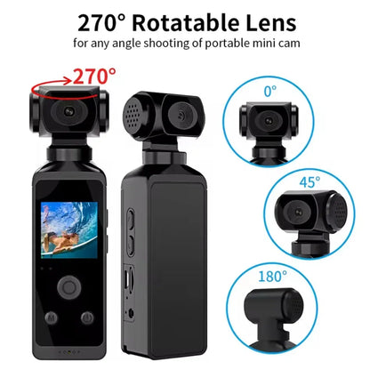 Real-5K 4K UHD WiFi 1080P Camera 270 Rotatable Mini Camcorders Outdoor Sports With Waterproof Case Video Recorder Camcorder Cam - Universal Market