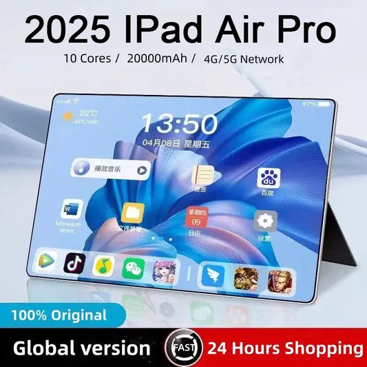 2025 Original 12inch Pad Air Pro Tablet PC 20000mAh Snapdragon 870 Android 14 16GB RAM 1TB ROM 5G Dual SIM GPS 5K 4G WIFI Tablet
