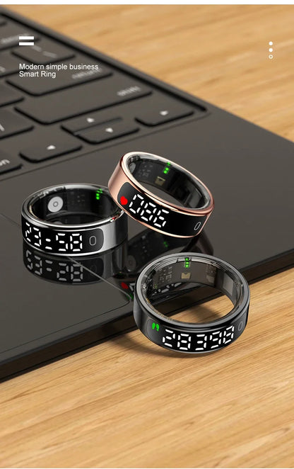 New Smart Ring 2025 Display Screen Gestures Control Video 5ATM Waterproof Remote Camera Blood Oxygen Monitor Multi Sports Mode