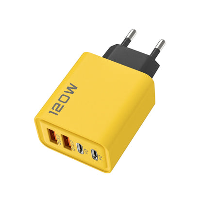 120W 2 USB+2 Type-C 4 Ports Wall Charger Fast Charging EU/US/UK Plug Power Adapter For Xiaomi iPhone Samsung Huawei Phone/Tablet