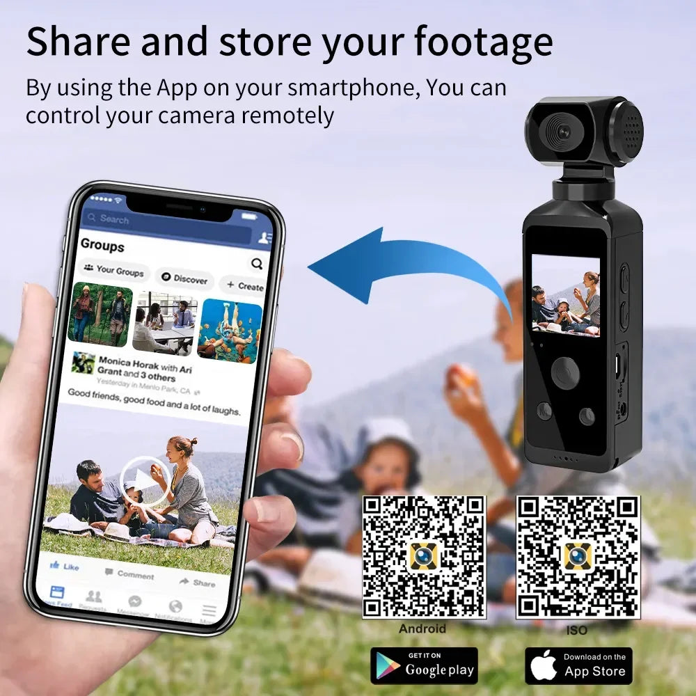 Real-5K 4K UHD WiFi 1080P Camera 270 Rotatable Mini Camcorders Outdoor Sports With Waterproof Case Video Recorder Camcorder Cam - Universal Market