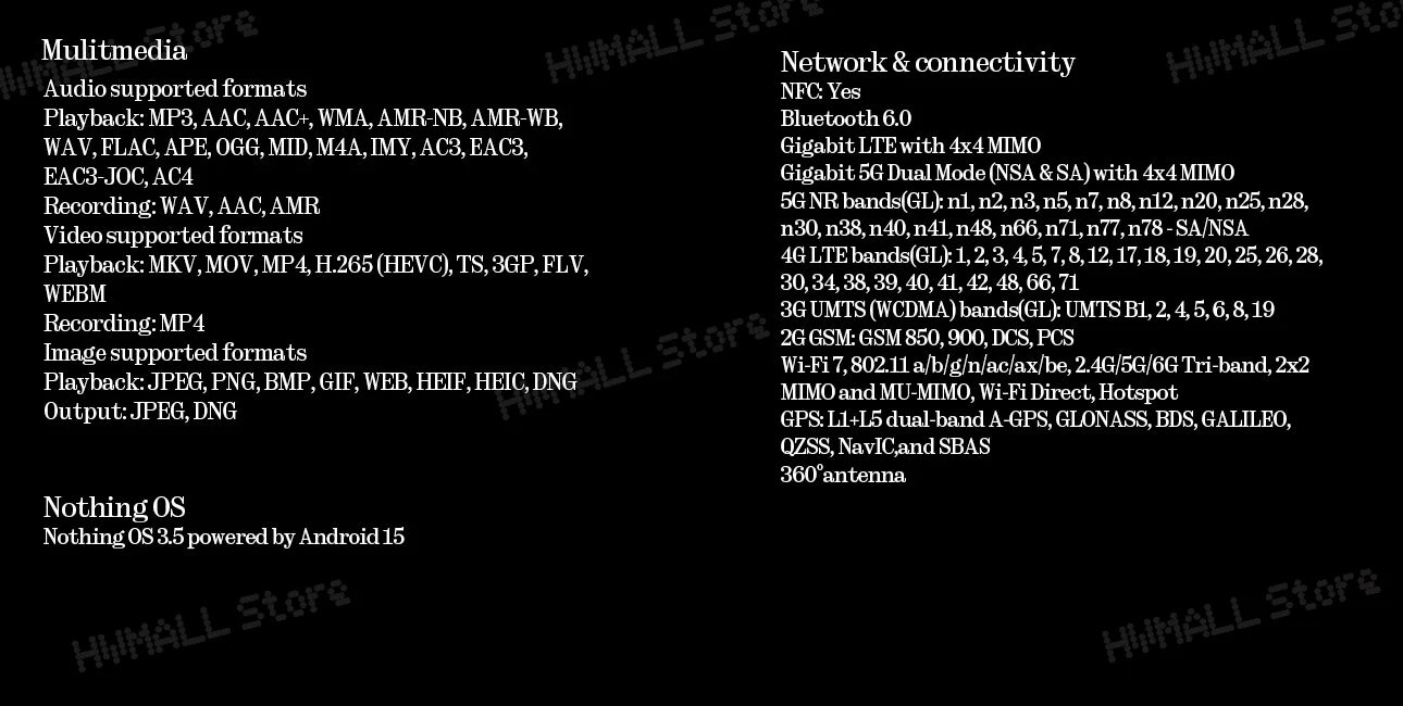 Global Version Nothing Phone (3) Qualcomm Snapdragon 8S Gen 4 6.77 AMOLED 120Hz Triple 50MP Camera 3 mics
