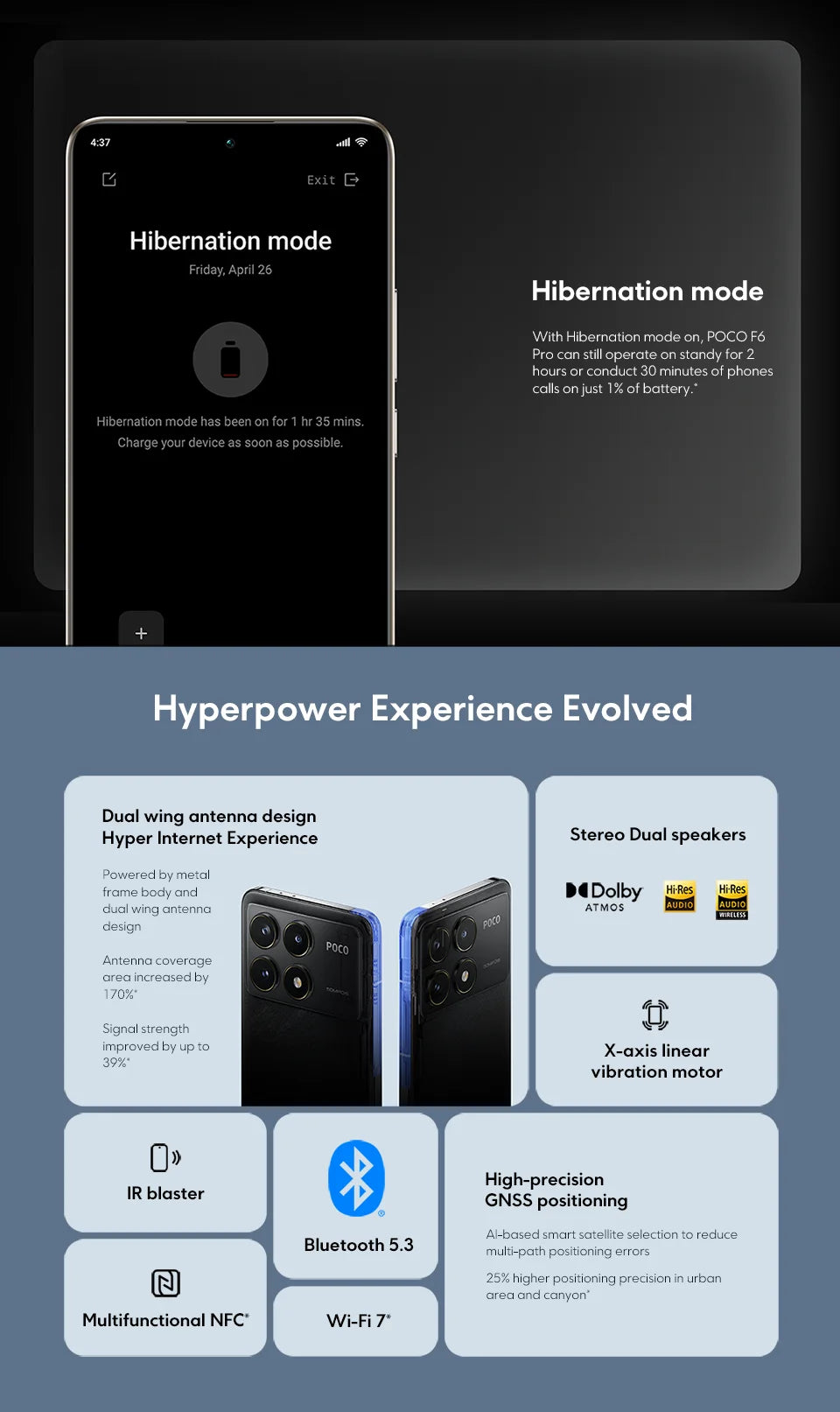 POCO F6 Pro Global Version Snapdragon® 8 Gen 2 Smartphone 120W HyperCharge 50MP triple camera WQHD+ 120Hz Flow AMOLED display