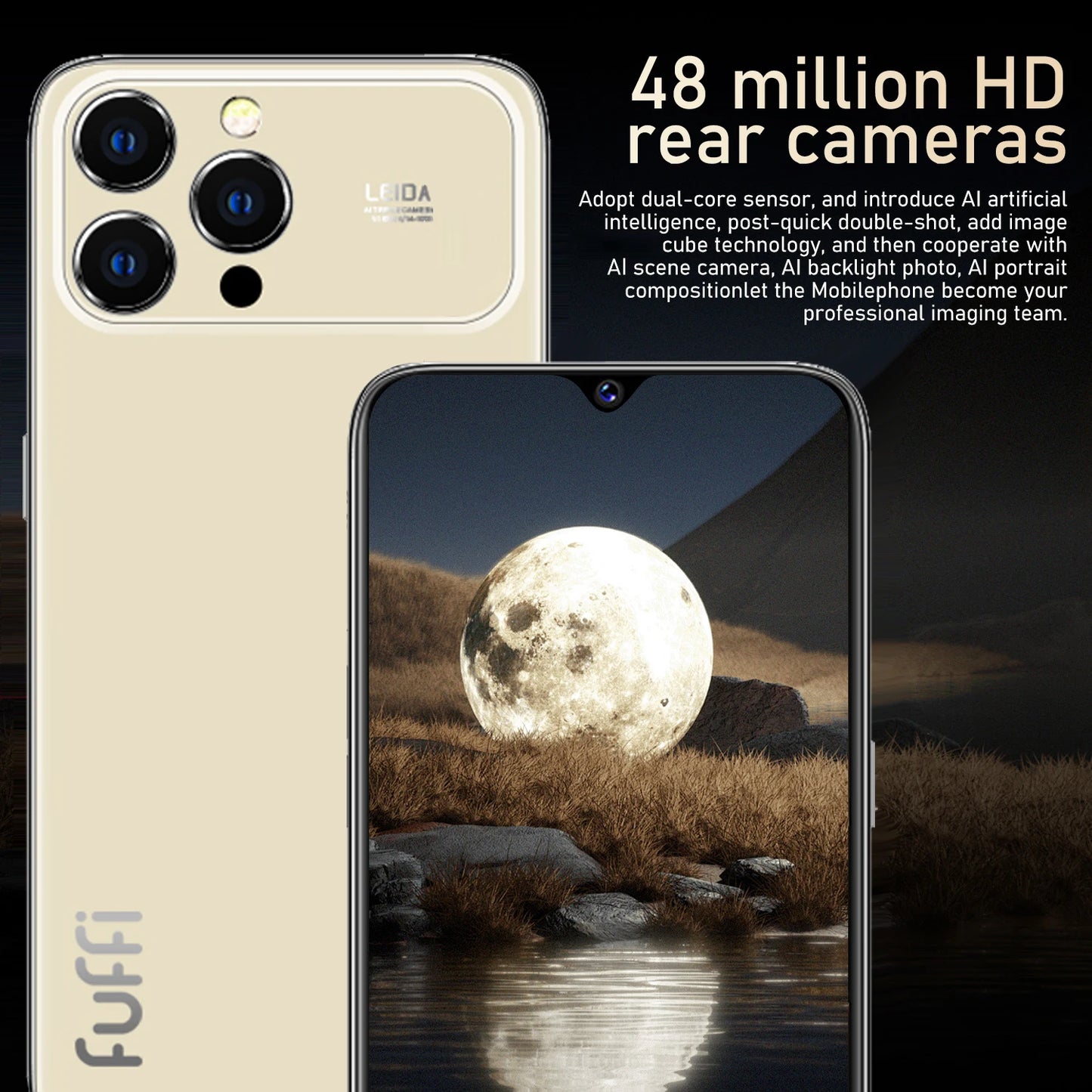 Global Vision 17 Pro Max Smartphone 5G Android 12 8GB RAM 512GB ROM 6.3 Inch Phone 2280x1080HD 24+48MP 4 5G Network Mobile Phone