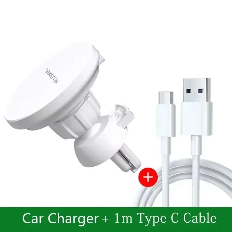 30W Fast Car Magnetic Wireless Charger Dock Macsafe For iPhone 12-16 Pro Max Mini Air Vent Mount Clip Car Phone Holder Stand